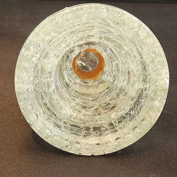 VTG Clear Crackle Glass Insulator Hemingray Electrical Intensive Iridescent 4” - Picture 6 of 8